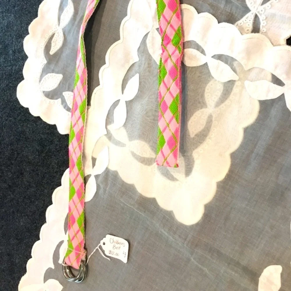 GIRL'S PREPPY BELT, PINK PLAID, 30